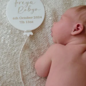 Personalised Acrylic Balloon Baby Announcement Sign