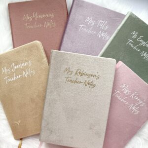 Personalised Velvet A5 Teacher Notebook